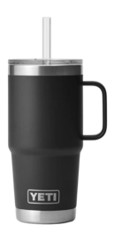 Thermal Flask Yeti Rambler Straw Mug Black 25 Oz (750 ml)