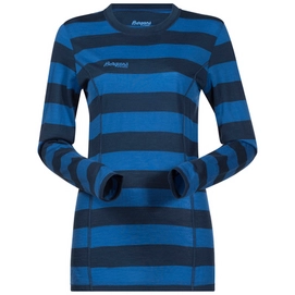 Funktionsunterhemd Bergans Soleie Lady Dark Steel Blue Fjord Striped Damen