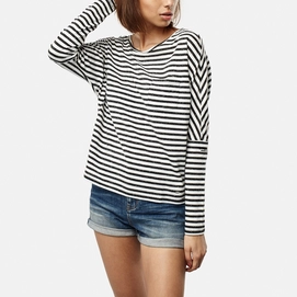 T-Shirt O'Neill Women Essentials Striped Top White Black