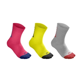 Tennissocke Wilson Seasonal Crw Sock Neon Red Yellow Grey Kinder (3 Paar)