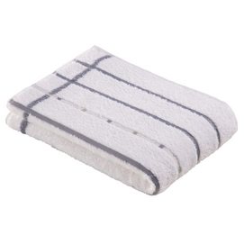 Bath Towel Vossen Quadrati White Kiesel (set of 2) (67 x 140 cm)