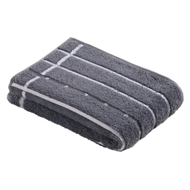 Duschhandtuch Vossen Quadrati Dark Grey White (2er Set) (67 x 140 cm)