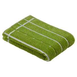 Douchelaken Vossen Quadrati Basil Green White (set van 2) (67 x 140 cm)