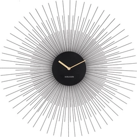 Clock Karlsson Peony Steel Large Black
