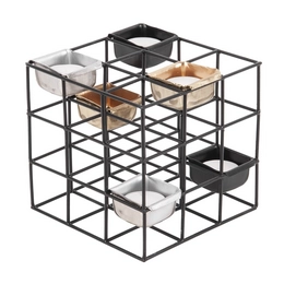 Theelichthouder PT Living Structure Iron Square Black
