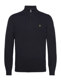 Sweater Lyle & Scott Men Cotton Merino Quarter Zip Jumper Dark Navy