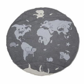 Speelmat David Fussenegger Juwel Map Of The World Grey (120 x 120 cm)