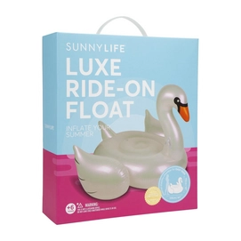 Opblaaszwaan Sunnylife Ride-On Float Pearl