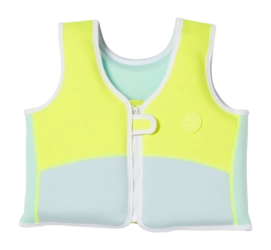 Gilet de Natation Sunnylife Enfant Salty The Shark Aqua Neon Yellow (3-6 ans)