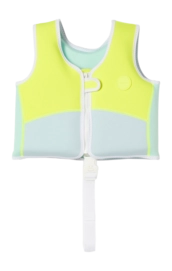 Gilet de Natation Sunnylife Enfant Salty The Shark Aqua Neon Yellow (2-3 ans)
