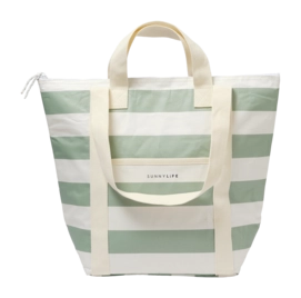 Kühltasche Sunnylife Light Cooler Tote La Palma Sage Stripe