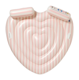 Matelas Gonflable Sunnylife Enfant Twin Heart Lie-On Stole My Heart Pink Stripe