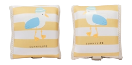 Zwembandjes Sunnylife Kids Floaties Sid The Seagull Mustard Stripe