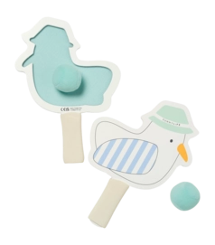 Strandtennis Set Sunnylife Velcro Beach Bats Kinder Sid The Seagull Blue Stripe