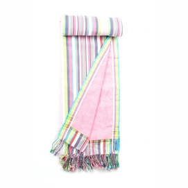 Kikoy Pure Kenya Towel Multi Stripes Pink (Tissu éponge)