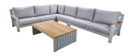 Corner Set Yoi Bango XL Alu Salix / Teak/ Flax Beige