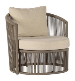 Fauteuil Borek Savona Alu Slate Rope / Dune