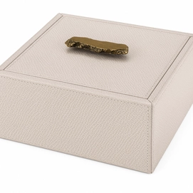 Trinket Box Giobagnara Ambra Square Large Printed Calfskin Golf Stone