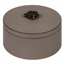 Box Giobagnara Ambretta Round Tall Medium Printed Calfskin Golf Mud
