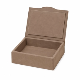 Trinket Box Giobagnara Luna Rectangular Small Calfskin Suede Smoke