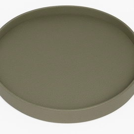 Tray Giobagnara Polo Round Extra Large Printed Calfskin Golf Loden Green