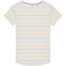 T-Shirt O'Neill Stripe Logo Weiß Aop W/Pink Lila Damen
