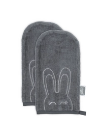 Washandje Jollein Velvet Terry Sweet Bunny Anthracite (2-delig)