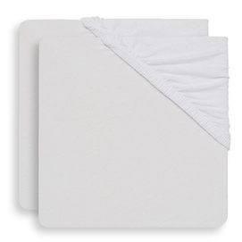 Spannbettuch Jollein Jersey White (2 Stück)-40 x 80/90 cm