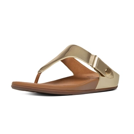 FitFlop Gladdie Toe-Post Metallic PU Pale Gold