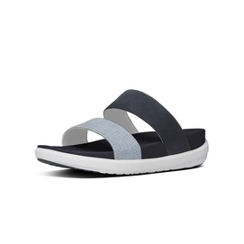 FitFlop Loosh Slide Textile Blue Weave