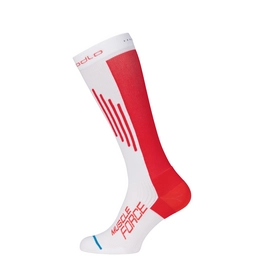 Sokken Odlo Extra Long Running Muscle Force White Bittersweet