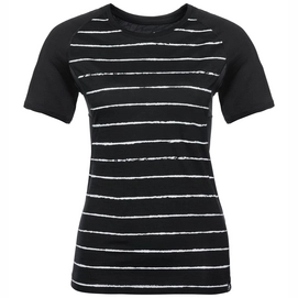 Ondershirt Odlo Women BL Top Crew Neck S/S Koya Ceramiwool Print Black Placed Print Ss18