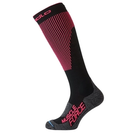 Chaussettes Odlo Unisex Extra Long Muscle Force Ski Warm Black Diva Pink-Taille 39 - 41