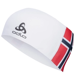 Stirnband Odlo Headband Competition Fan Warm White Norwegian Flag