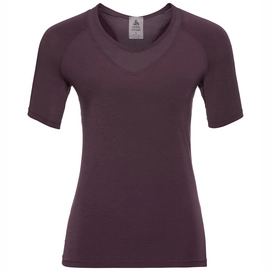 T-Shirt de Sport Odlo Women Top Crew Neck S/S Lou Mesh Plum Perfect