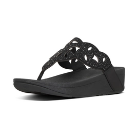 FitFlop Elora Crystal Toe Thongs All Black