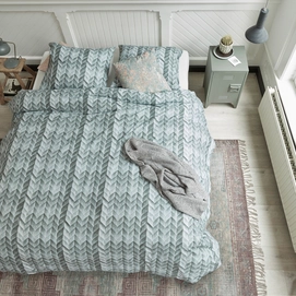 Dekbedovertrek At Home by Beddinghouse Fold Green Grey Katoen