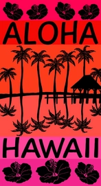 Strandlaken Le Comptoir De La Plage Longbeach Aloha Rood