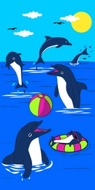 Strandlaken Le Comptoir De La Plage Imprimés Enfants Dolphin Game