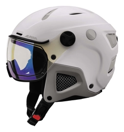 Skihelm Alpina Attelas Visor VHM White Grey Matt