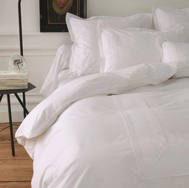 Taie d'oreiller Sylvie Thiriez Brodée Anecdotes Blanc Percale (65 x 65 cm)