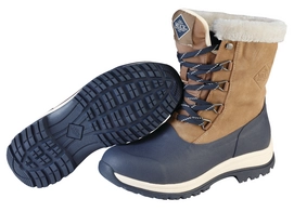 Schneestiefel Muck Boot Arctic Lace Mid Leather Beige Navy Damen