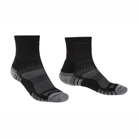 Socks Bridgedale Unisex Hike Lightweight Merino Endurance Ankle Black Silver-Shoe Size 9.5 - 12
