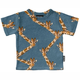 T-Shirt SNURK Bébé Giraffe Blue-Taille 56