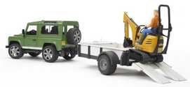Bruder Landrover Defender Met Aanhanger 02593