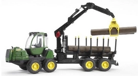 Bruder John Deere 1210E Bosbouw Tractor Boomstammen 02133