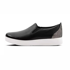 FitFlop Women Sania Exotic Back Tab Embossed Skate Black Mix