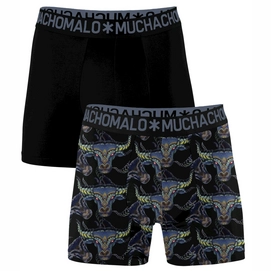 Boxershort Muchachomalo Boys Bull short print/solid Print/Black (2-pack)