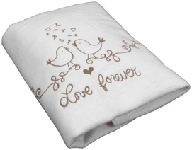 Babydeken Anel Lovely Birds Taupe Katoen