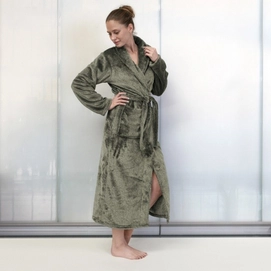 Badjas Heckett & Lane Fleece Lang Olive Green
